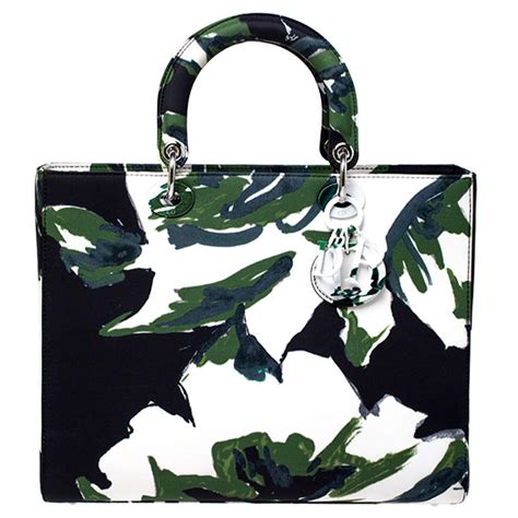 dior print tote|Dior fabric tote.